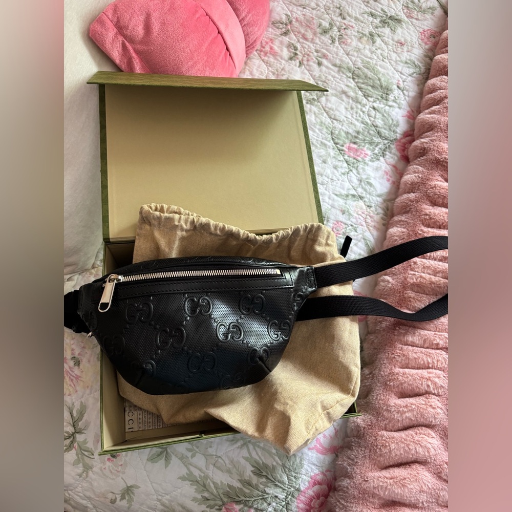Gucci Calfskin GG Tennis Embossed Belt Bag